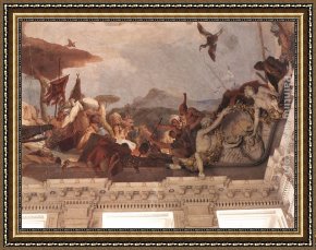 Apollo Framed Paintings - Apollo and the Continents [detail 3] by Giovanni Battista Tiepolo